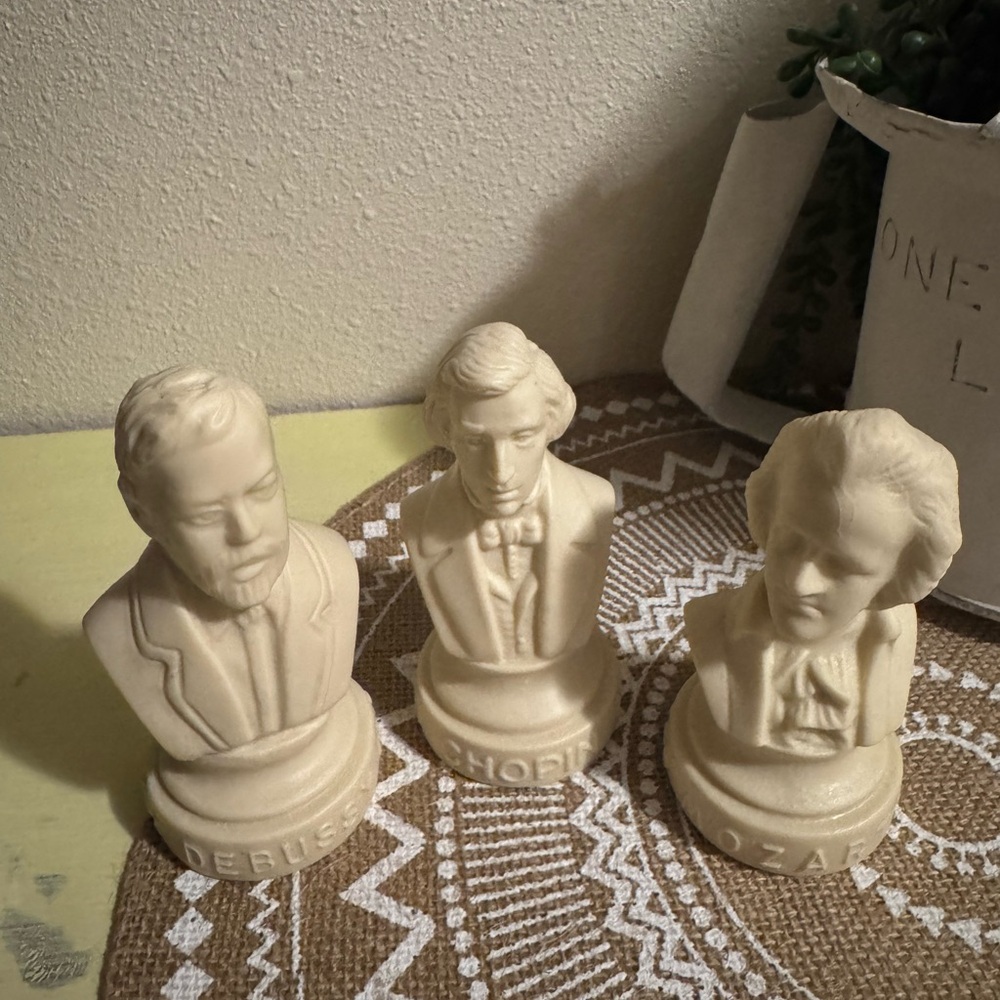 VTG 3 PC Halbe Classical Music Composer Bust Set